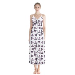 Happy Hound Funny Cute Gog Pattern Button Up Chiffon Maxi Dress by dflcprintsclothing