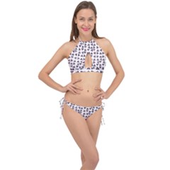 Happy Hound Funny Cute Gog Pattern Cross Front Halter Bikini Set by dflcprintsclothing