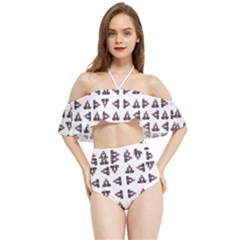 Happy Hound Funny Cute Gog Pattern Halter Flowy Bikini Set  by dflcprintsclothing