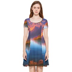 Immaculate Sunset Inside Out Cap Sleeve Dress