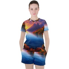 Immaculate Sunset Women s Tee and Shorts Set