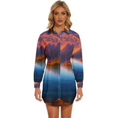 Immaculate Sunset Womens Long Sleeve Shirt Dress