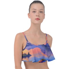 Loveliest Sunset Frill Bikini Top by GardenOfOphir