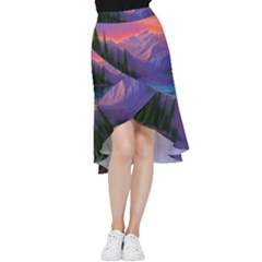 Magnificent Sunset Frill Hi Low Chiffon Skirt by GardenOfOphir