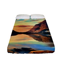 Portentous Sunset Fitted Sheet (full/ Double Size) by GardenOfOphir