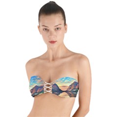 Portentous Sunset Twist Bandeau Bikini Top