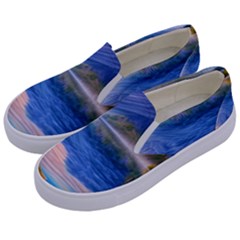 Romantic Lake Sunset Kids  Canvas Slip Ons