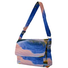 Romantic Lake Sunset Full Print Messenger Bag (S)