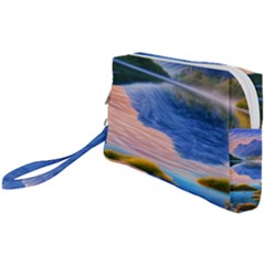 Romantic Lake Sunset Wristlet Pouch Bag (small) by GardenOfOphir