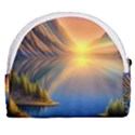 Remarkable Lake Sunset Horseshoe Style Canvas Pouch View2