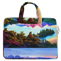 Solemn Soft Pastel Sunset Macbook Pro 13  Double Pocket Laptop Bag by GardenOfOphir