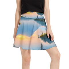 Somber Lake Sunset Waistband Skirt by GardenOfOphir