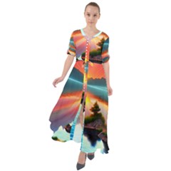 Gorgeous Sunset Waist Tie Boho Maxi Dress