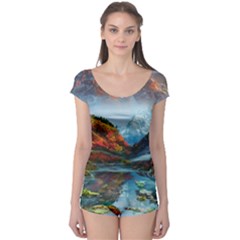 Breathtaking Landscape Scene Boyleg Leotard  by GardenOfOphir