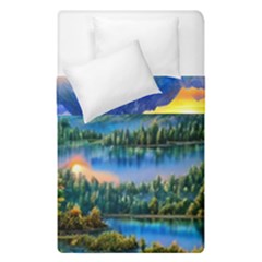 Stunning Sunset By The Lake Duvet Cover Double Side (single Size) by GardenOfOphir