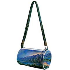 Stunning Sunset By The Lake Mini Cylinder Bag by GardenOfOphir
