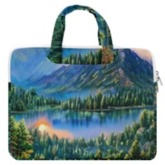 Stunning Sunset By The Lake Macbook Pro 13  Double Pocket Laptop Bag by GardenOfOphir