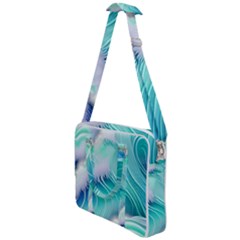 Stunning Pastel Blue Ocean Waves Cross Body Office Bag by GardenOfOphir