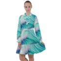 Stunning Pastel Blue Ocean Waves All Frills Chiffon Dress View1