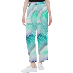 Stunning Pastel Blue Ocean Waves Women s Pants 