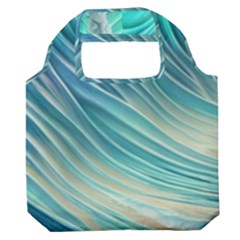 Pastel Ocean Waves Premium Foldable Grocery Recycle Bag by GardenOfOphir