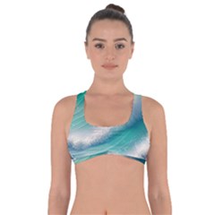 Beautiful Abstract Pastel Ocean Waves Got No Strings Sports Bra by GardenOfOphir