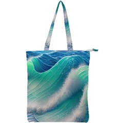 Beautiful Abstract Pastel Ocean Waves Double Zip Up Tote Bag by GardenOfOphir