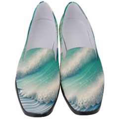 Beautiful Abstract Pastel Ocean Waves Women s Classic Loafer Heels by GardenOfOphir