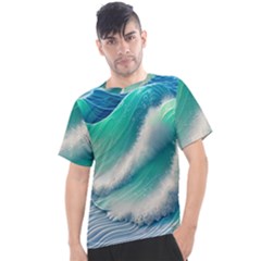 Beautiful Abstract Pastel Ocean Waves Men s Sport Top by GardenOfOphir