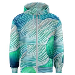 Pastel Abstract Waves Pattern Men s Zipper Hoodie by GardenOfOphir