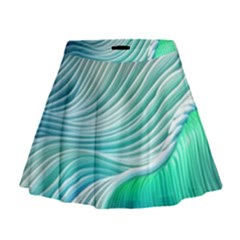 Pastel Abstract Waves Pattern Mini Flare Skirt by GardenOfOphir