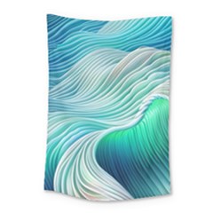 Pastel Abstract Waves Pattern Small Tapestry by GardenOfOphir
