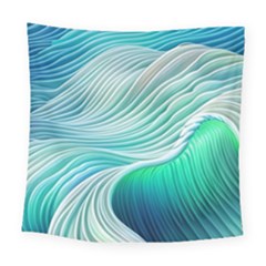 Pastel Abstract Waves Pattern Square Tapestry (large) by GardenOfOphir