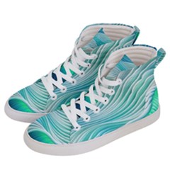 Pastel Abstract Waves Pattern Men s Hi-top Skate Sneakers by GardenOfOphir