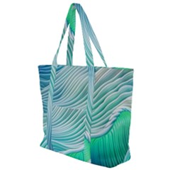 Pastel Abstract Waves Pattern Zip Up Canvas Bag by GardenOfOphir