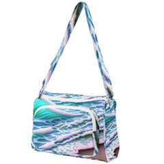 Shore Blue Ocean Waves Front Pocket Crossbody Bag by GardenOfOphir