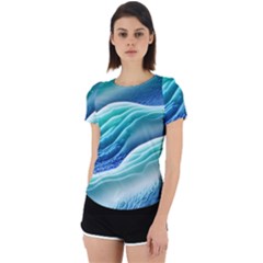 Pastel Beach Wave I Back Cut Out Sport Tee