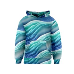 Pastel Beach Wave I Kids  Pullover Hoodie by GardenOfOphir