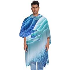 Pastel Beach Wave I Men s Hooded Rain Ponchos by GardenOfOphir