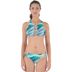 Pastel Beach Wave Perfectly Cut Out Bikini Set by GardenOfOphir