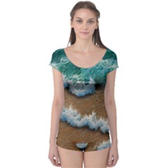 Abstract Waves Summertime On The Sea Boyleg Leotard  by GardenOfOphir