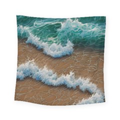 Abstract Waves Summertime On The Sea Square Tapestry (small) by GardenOfOphir