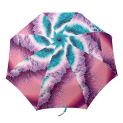 Summer Waves In Pink Ii Folding Umbrellas by GardenOfOphir