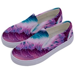 Summer Waves In Pink Ii Kids  Canvas Slip Ons by GardenOfOphir