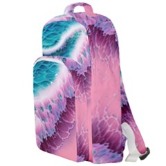 Summer Waves In Pink Ii Double Compartment Backpack by GardenOfOphir