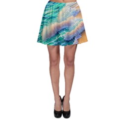 Waves At The Ocean s Edge Skater Skirt by GardenOfOphir