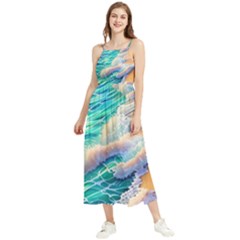 Waves At The Ocean s Edge Boho Sleeveless Summer Dress by GardenOfOphir