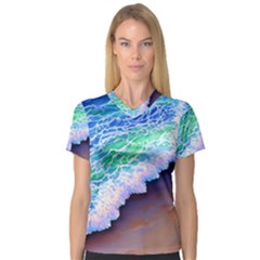 Blue Wave Ii V-Neck Sport Mesh Tee