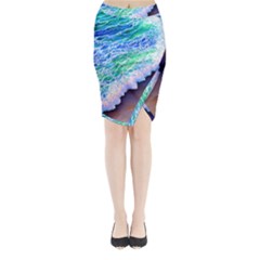 Blue Wave Ii Midi Wrap Pencil Skirt