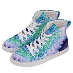 Blue Wave Ii Women s Hi-top Skate Sneakers by GardenOfOphir